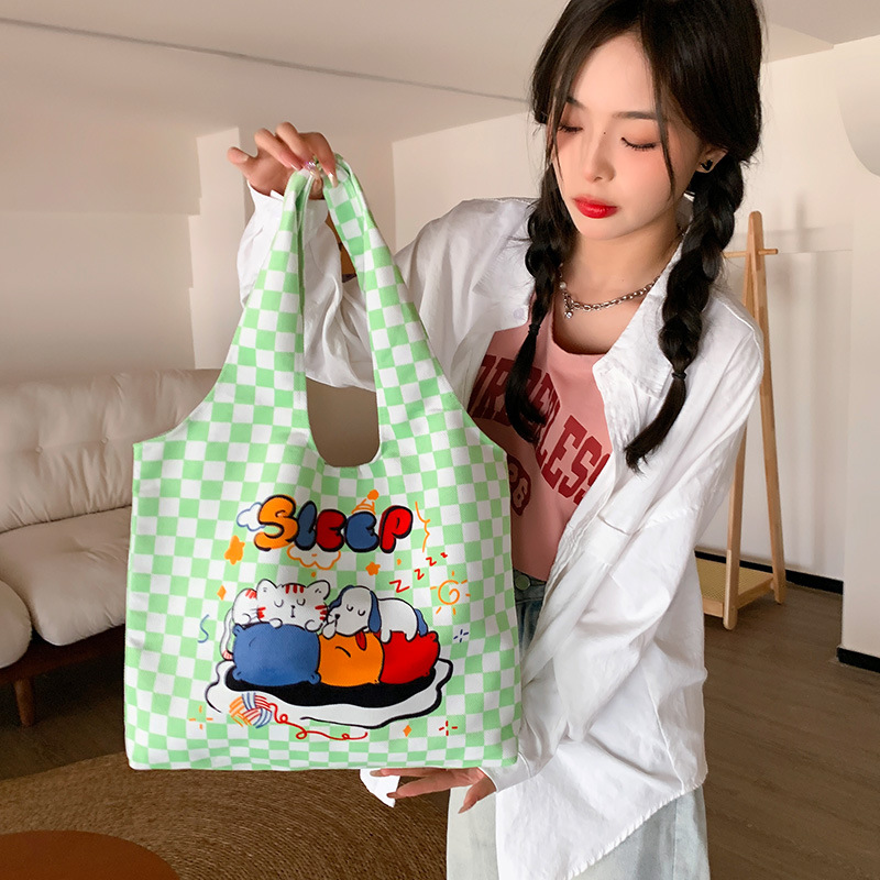 Bag Women's Vest Bag 2024 New Canvas Bag Floral Spring Tote Bag Student All-match Crossbody Shoulder Bag