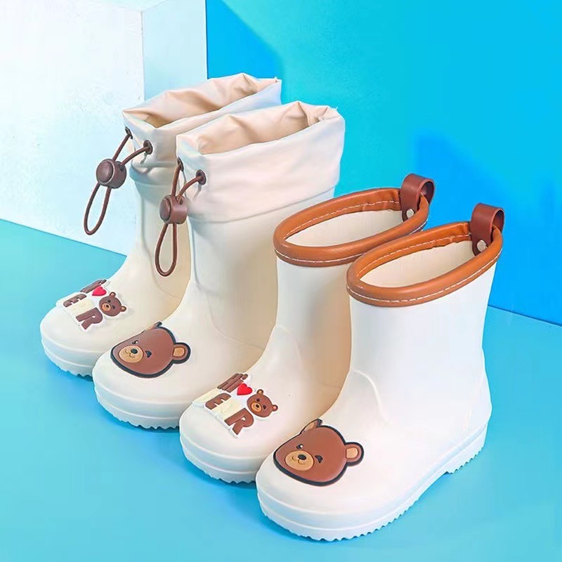 Children's rain boots wholesale cartoon boys and girls kindergarten baby waterproof shoes rubber shoes corset non-slip rain boots overshoes