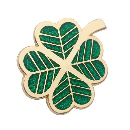 Stock golf ball logo cap clip blank four-leaf clover ball Gold Green cap badge blank can be laser logo