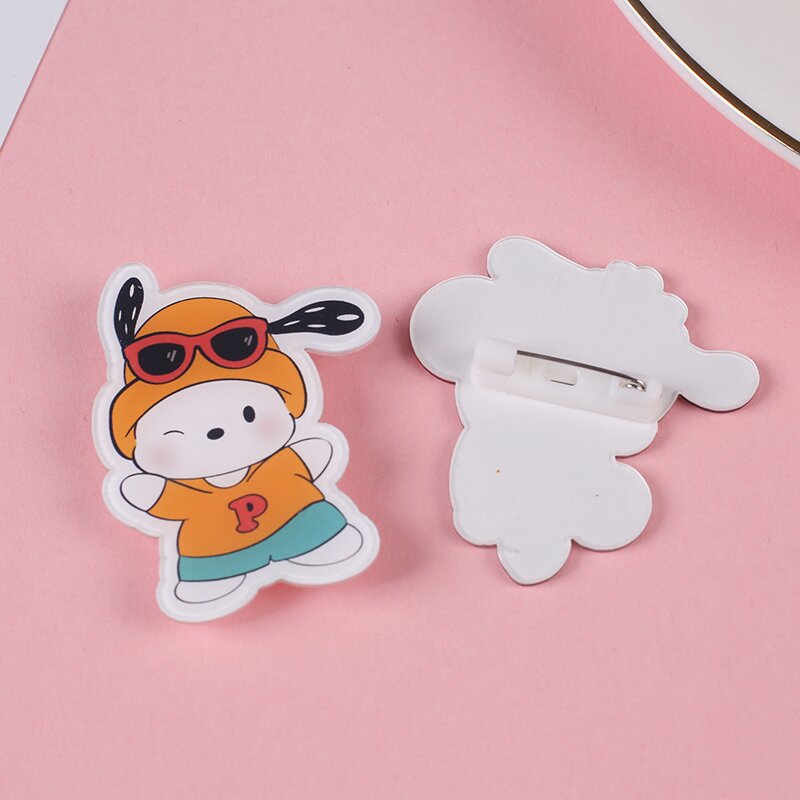 ins cartoon cute Pacha dog acrylic brooch backpack accessories elementary school student gift