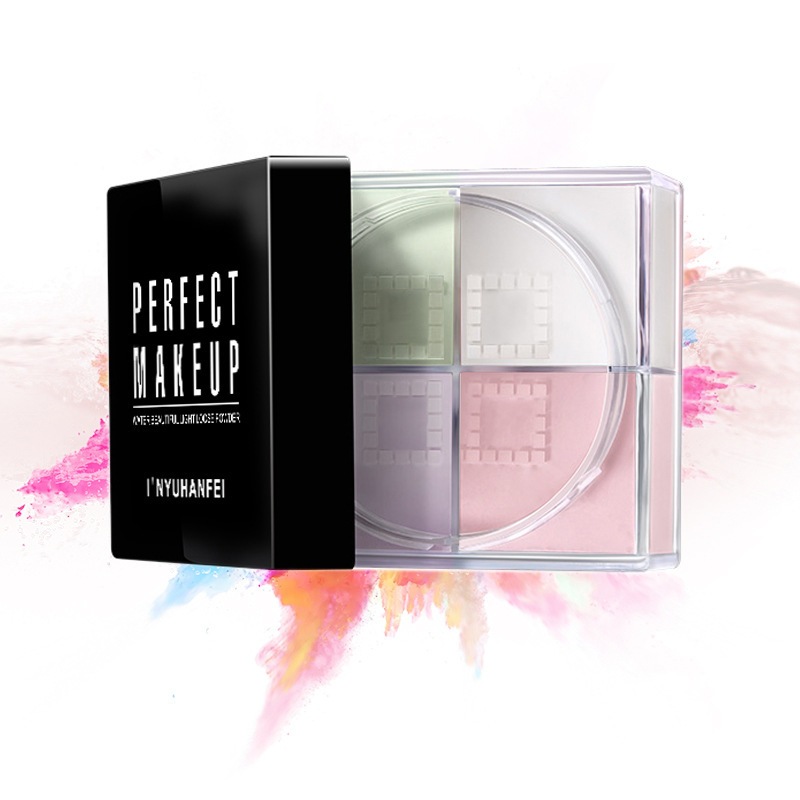 Cross-border makeup four-compartment powder four-color honey powder dumb Pearl is not easy to take off makeup natural light makeup four-compartment powder