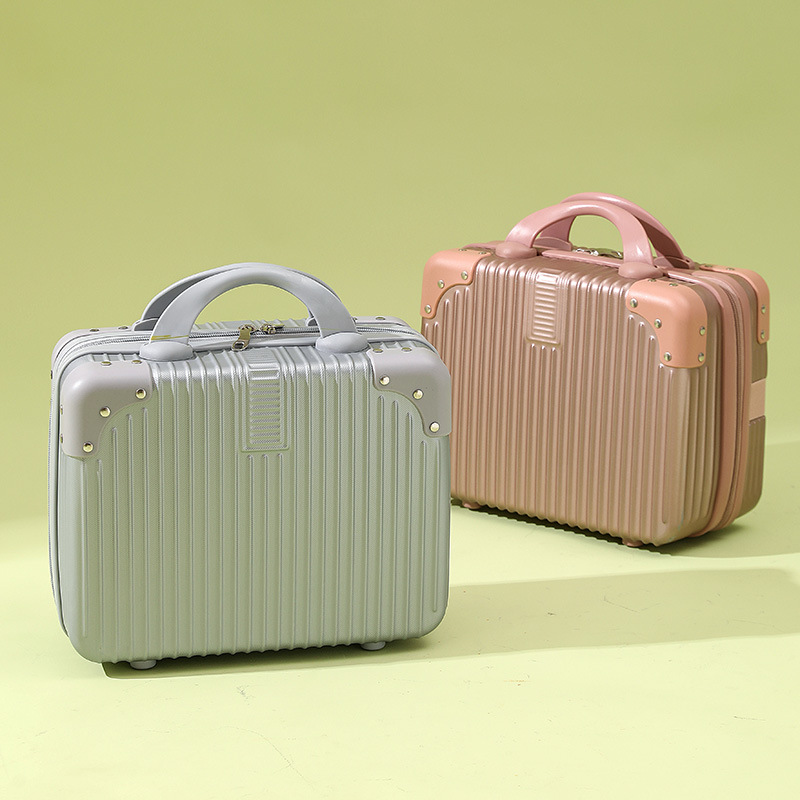 Retro cosmetic case 14-inch mini portable box small luggage hand gift storage cosmetic bag small password box
