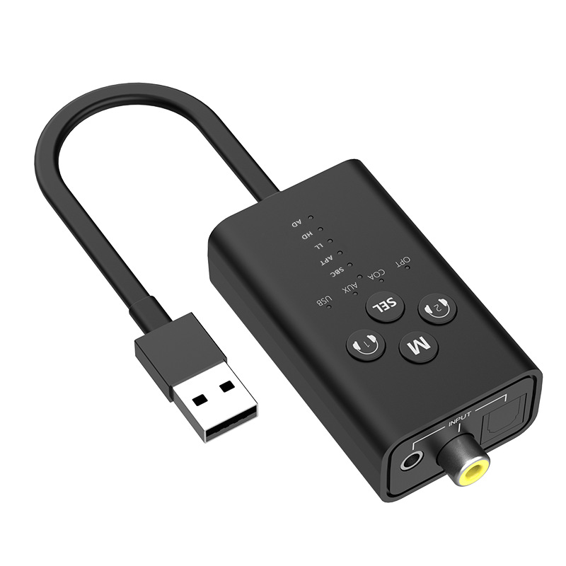 Q-CC5.2USB Bluetooth audio transmitter supports optical fiber coaxial, with one or two calls with low latency