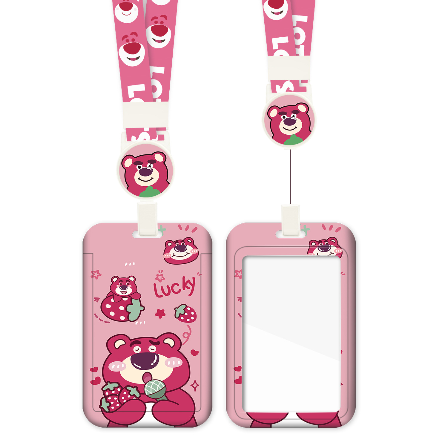 Cartoon Retractable Easy-to-Pull Buckle Card Set Access Control Bus Citizen's Meal Card Anti-Lost Chest Card Factory Brand Bus Card Set