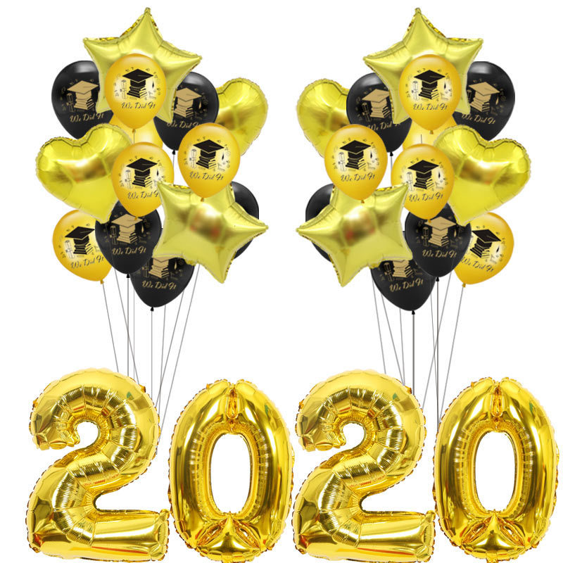 Cross-border graduation season latex balloon we did it congratulate graduation party decoration supplies