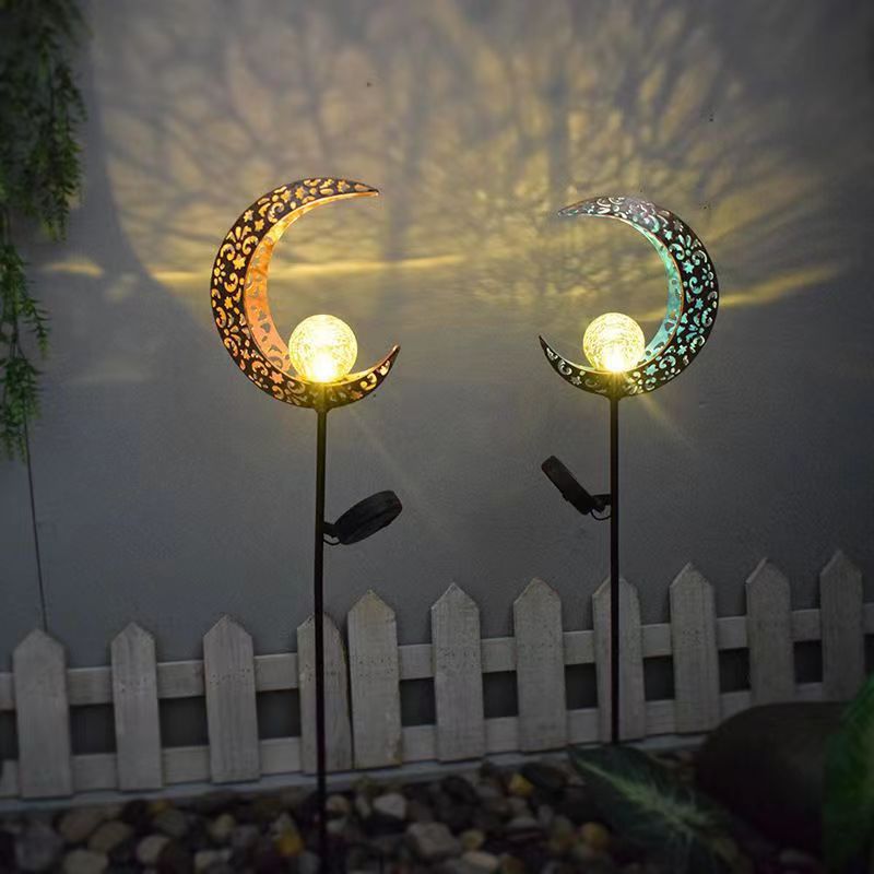 Solar ground lamp garden lamp wind chimes hollow projection lamp lawn decoration outdoor retro flood lamp lighting lamp