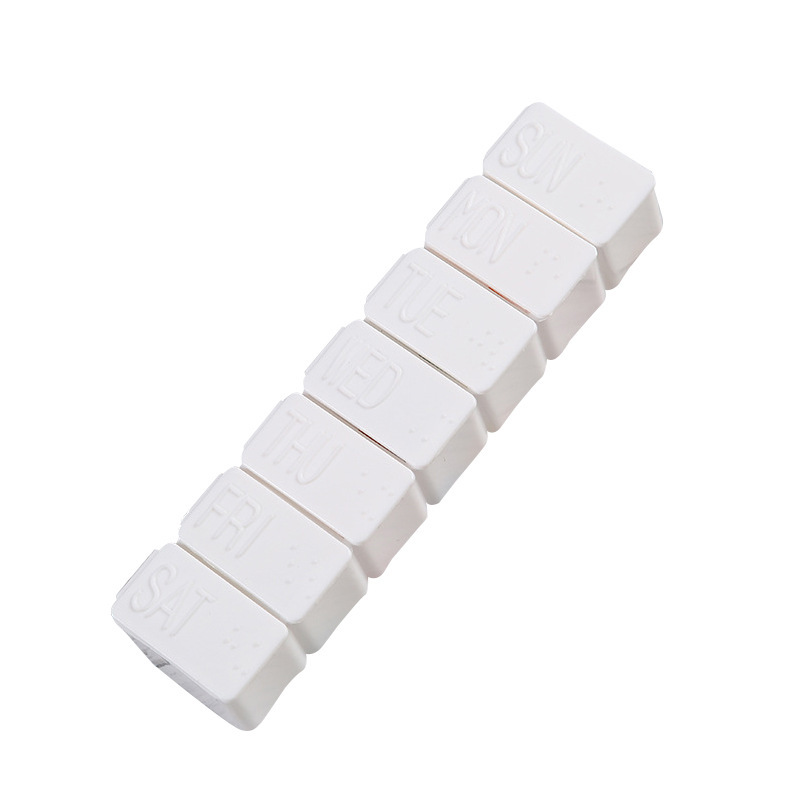 Wholesale weekly pill box strip-type 7-day pill box 7-grid sub-packing pill box convenient advertising storage box in stock