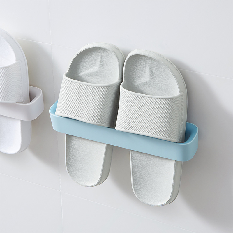 Bathroom Slipper rack wall-mounted punch-free toilet wall toilet shoes draining rack factory sales Wholesale