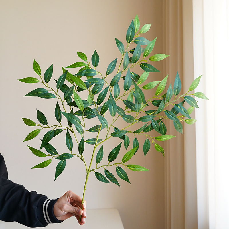 仿真沙枣叶 室内家居玄关摆件绿植人造植物软装园林酒店工程装饰