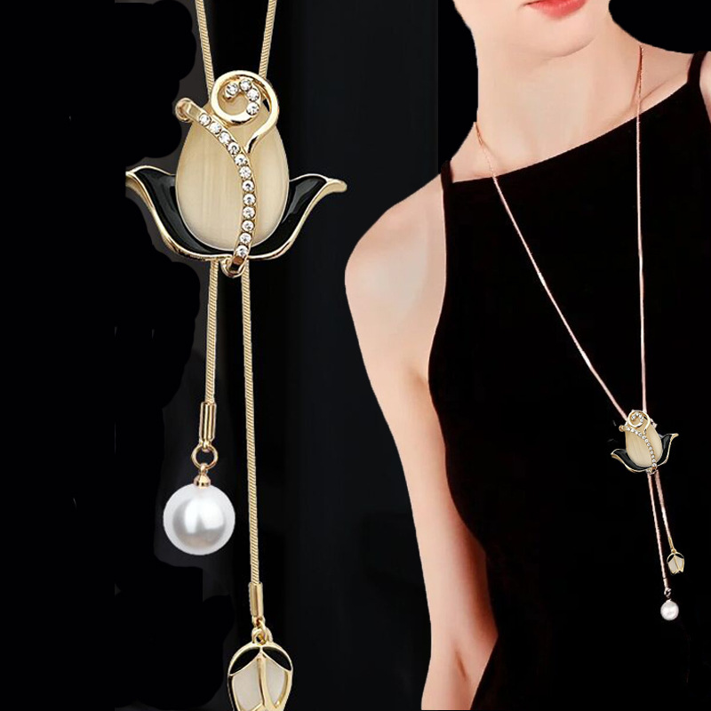 Korean style sweater chain necklace wholesale high-grade women's long autumn and winter fashion all-match tassel Jewelry pendant pendant