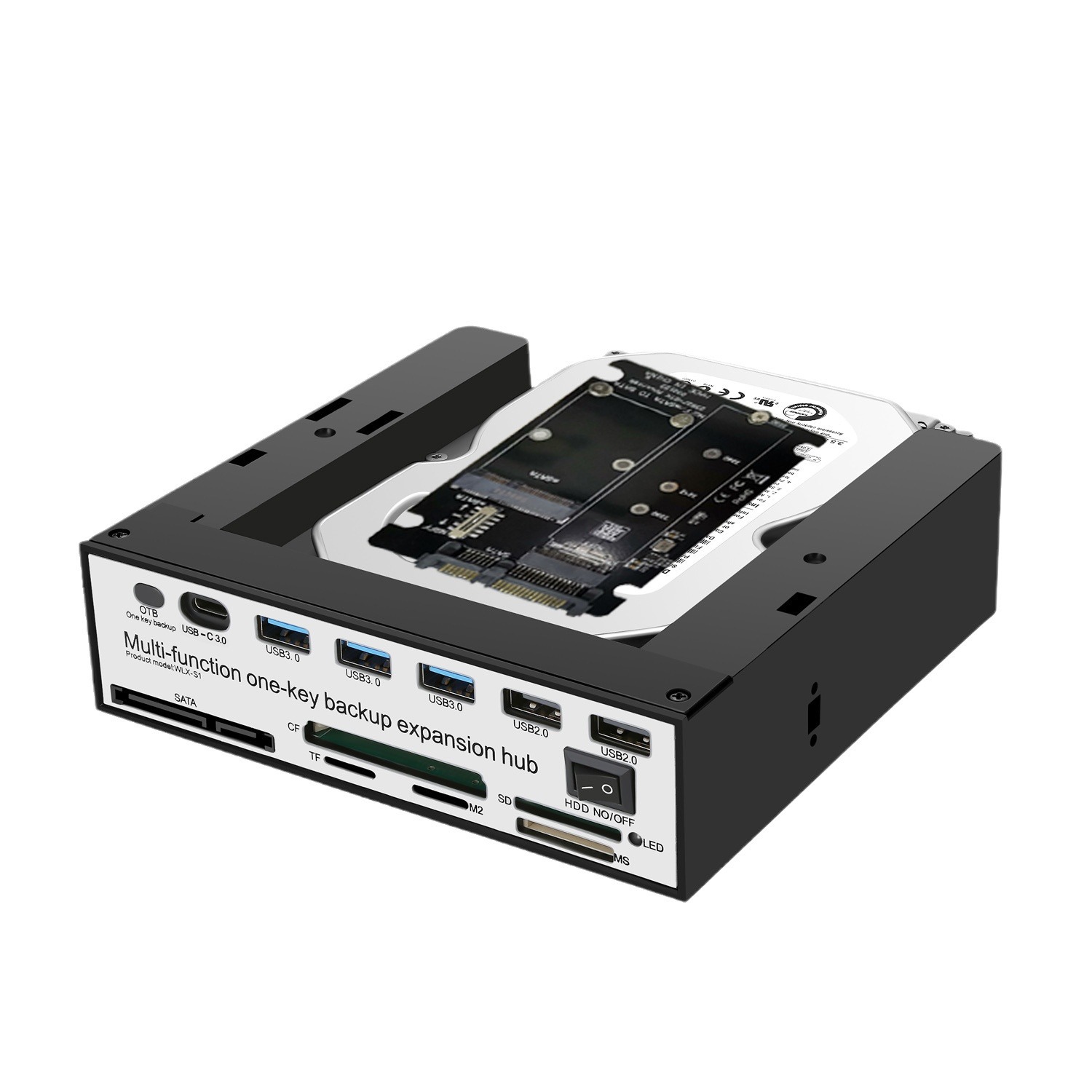 Dock 3.5 "Floppy 5.25" Optical Drive Type C Card Reader HUB Multifunction Desktop Front Panel