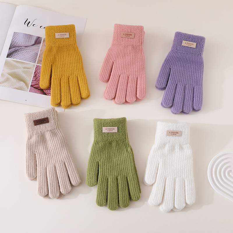 South Korea gloves women's winter cute cycling men's cold-proof warm fleece-lined thickened touch screen student finger winter