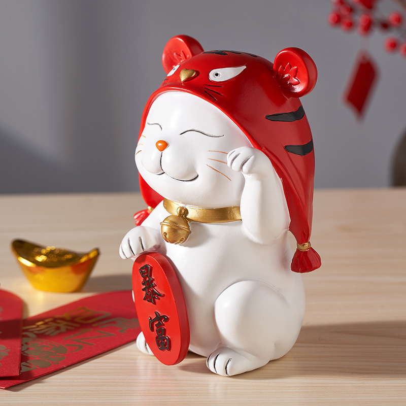 禮盒裝虎頭暴富招財貓擺件家居客廳招財進寶新年禮物商務節慶禮品
