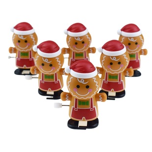 Novelty clockwork walking shaking head biscuit toy winding walking biscuit villain Christmas toy gift