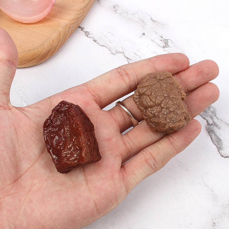 Promotion price! Simulation braised beef block food model simulation meat food play pendant play house toy