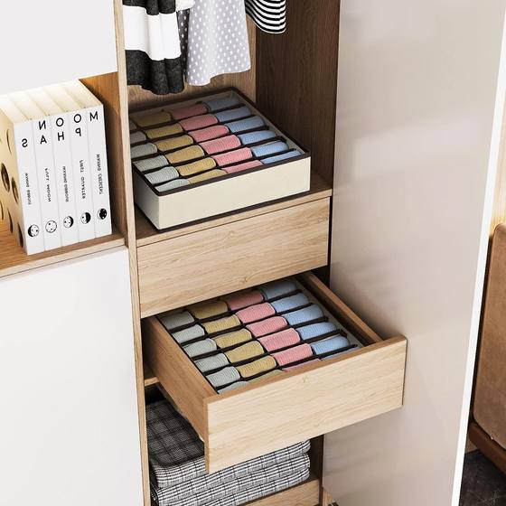 Underwear Storage Box Foldable Wardrobe Storage Underwear Panties Tinting Box Household Four-piece Storage Set