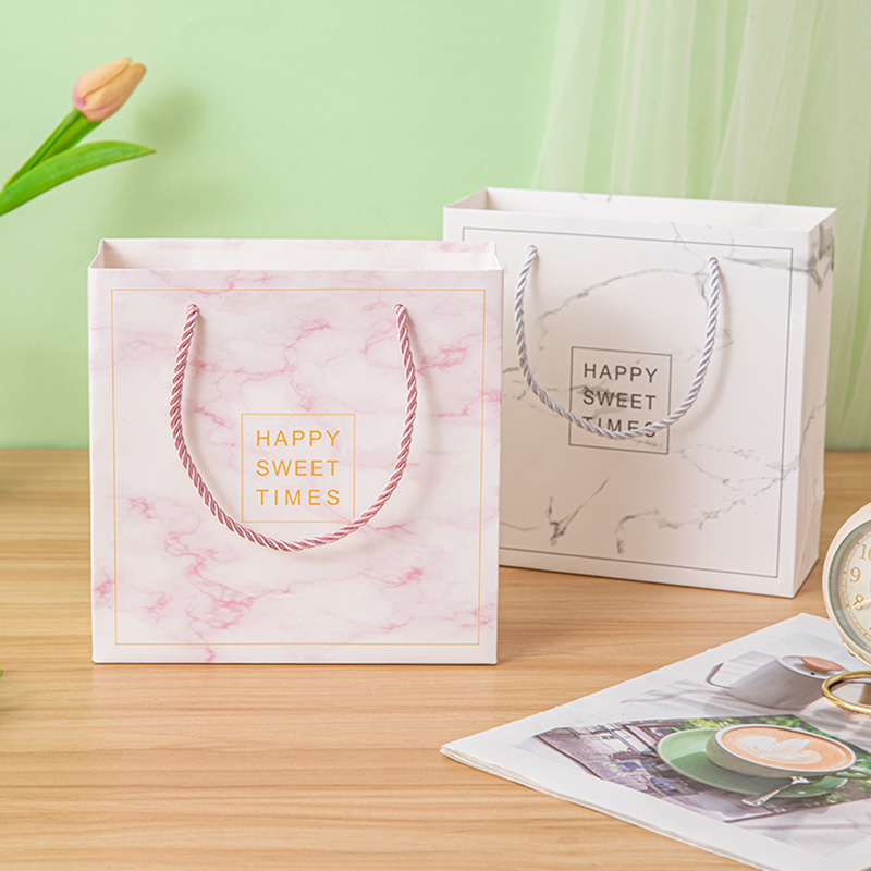 In stock marbling gift bag shopping paper bag color printing packaging bag foreign trade handbag jewelry bag factory wholesale