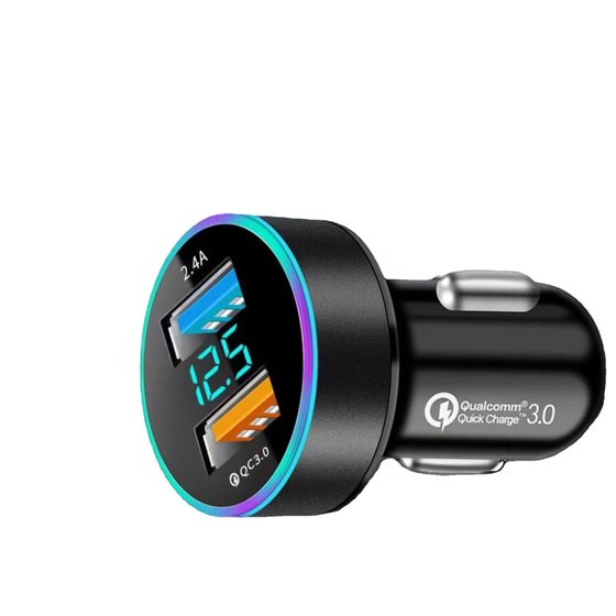 Digital display car charger 5USB car charger four-in-one digital display car phone charger multi-port car charger manufacturer