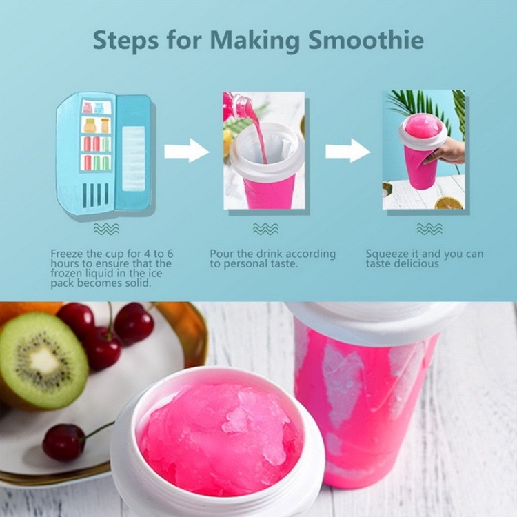 Cross-border Smoothie Cup, Summer Shake, Home Smoothie Cup, Summer Pinch Cup, One Pinch into Ice Cup, Internet Celebrity Refrigeration Cup