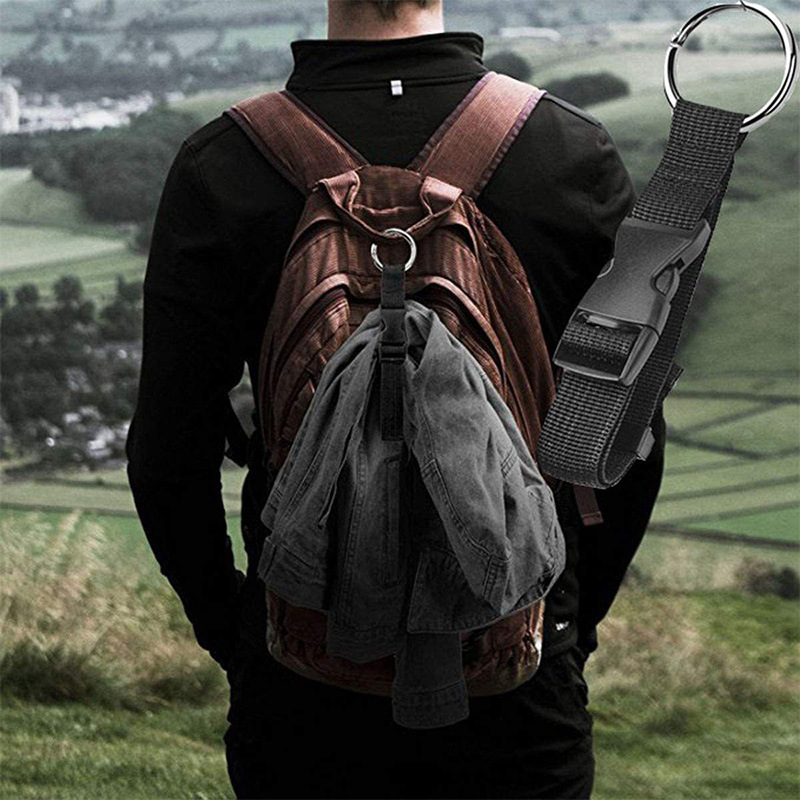Spring ring luggage packing portable belt luggage bag strap jacket jacket grab clip carabiner strap external