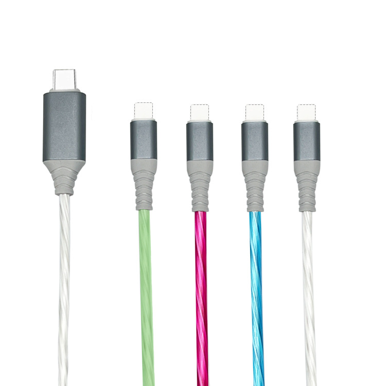 PD streamer luminous line automatic power-off applicable Apple charging line 3A fast charging line Type-C fast charging data line