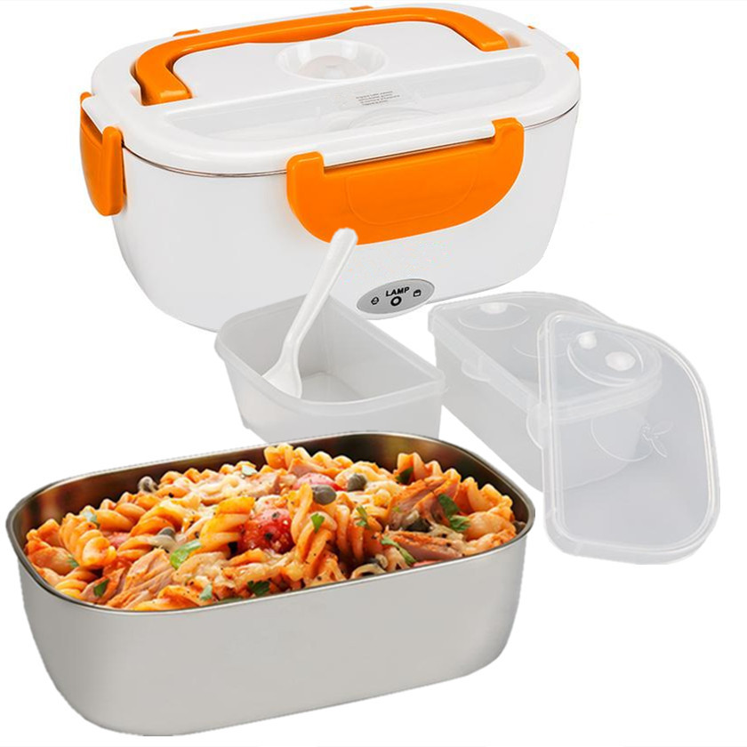Cross-border Electric Lunch Box stainless steel car electric heating lunch box double voltage heating lunch box insulated lunch box hot rice