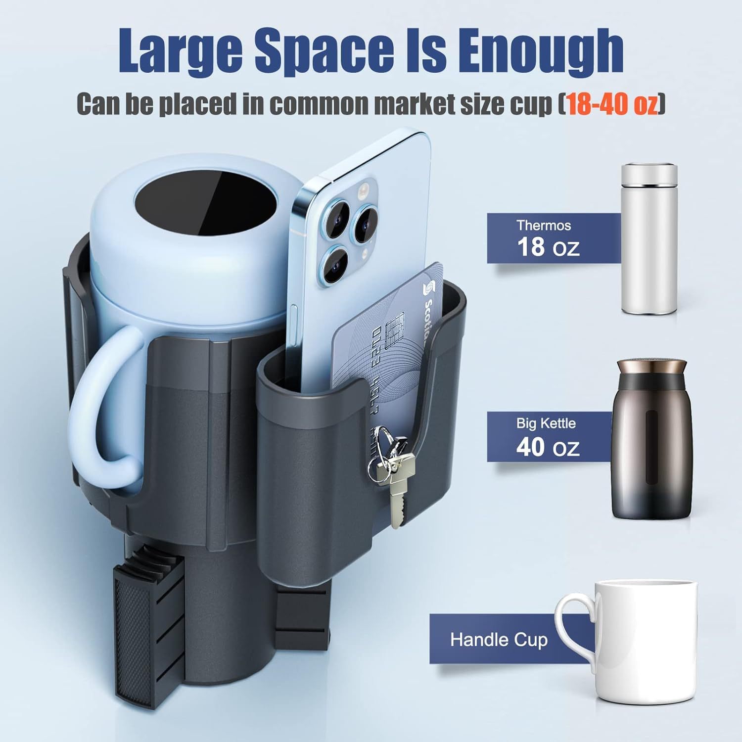 Car cup holder expander two-in-one multifunctional car water cup holder mobile phone holder car oversized water Cup drink holder