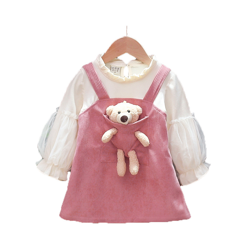 Children's Skirt Autumn Princess Dress Girls Autumn Dress Western Style Fake 2 3-Year-Old Baby Spring and Autumn Children's Wear 5