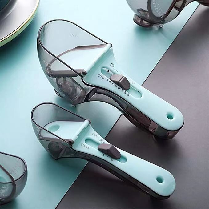 Measuring Spoon 2-piece set measuring spoon adjustable measuring spoon kitchen tool plastic scale measuring spoon adjustable measuring spoon suit