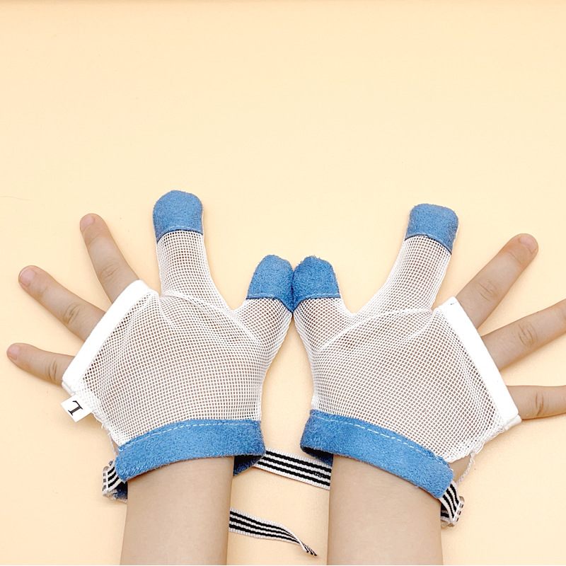 1 Double-Price Baby's anti-biting finger sleeve thumb index finger eating hand corrector children's anti-biting addiction strap gloves