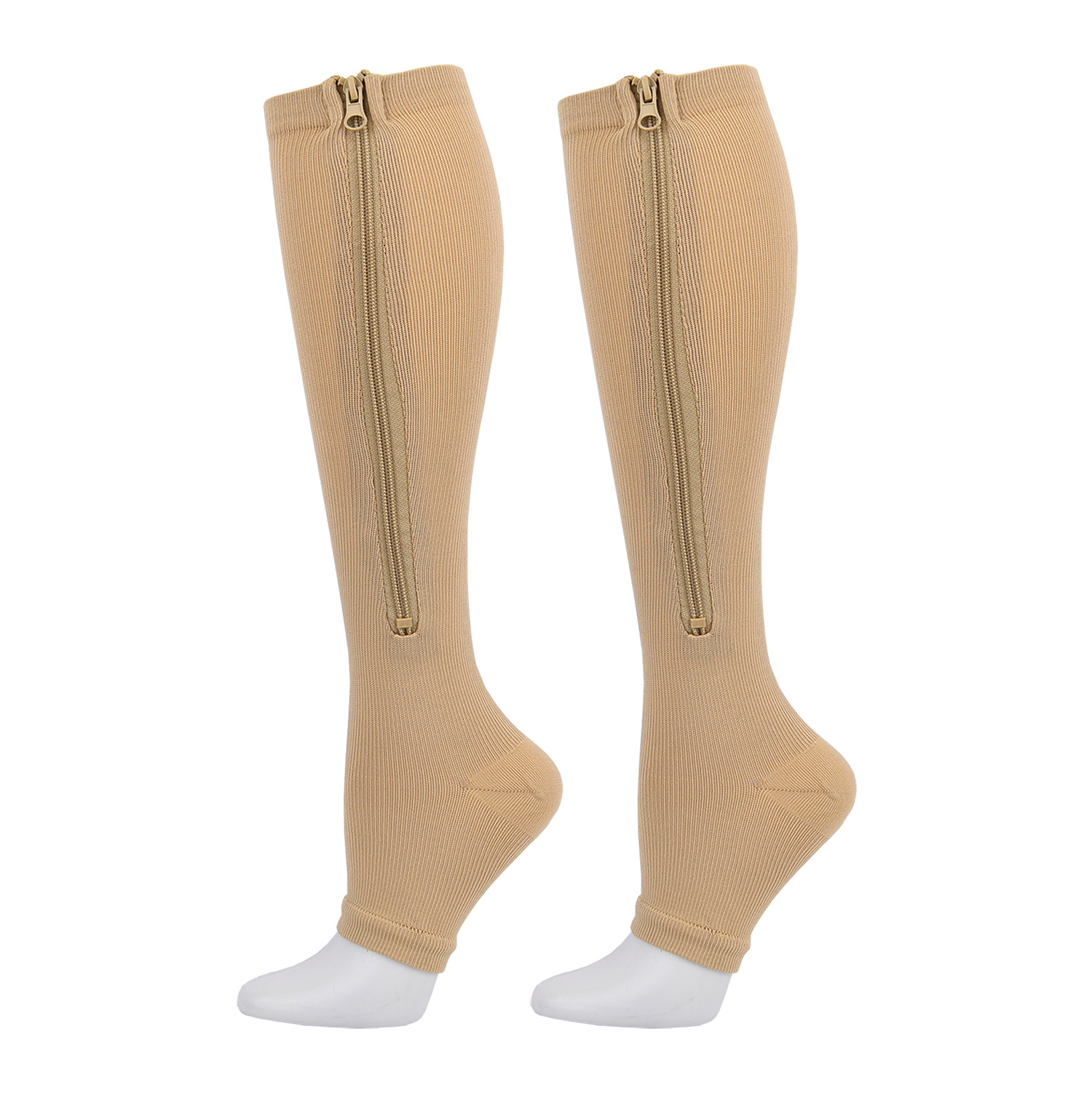 Factory wholesale compression zipper socks long tube sports compression socks vein elastic socks zip sox socks