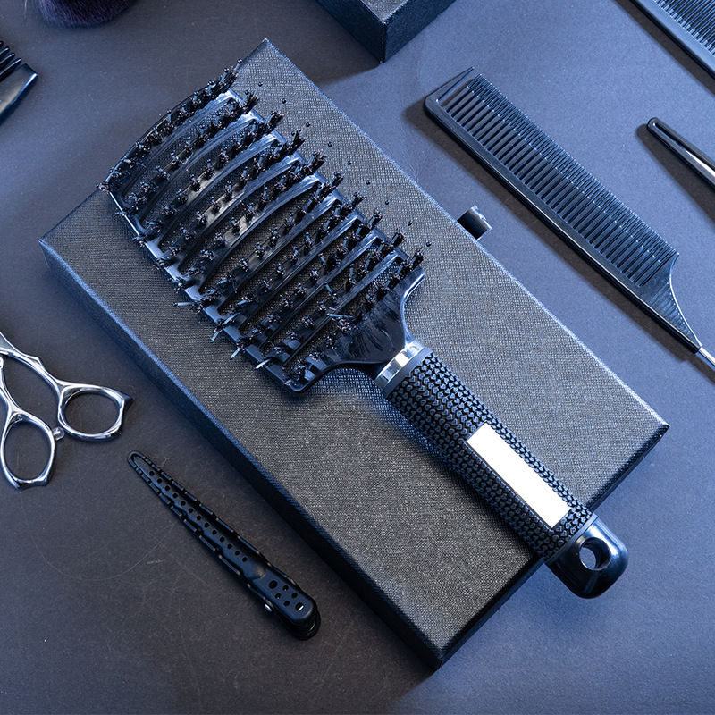 Factory direct supply nine-row comb long teeth ribs comb high cranial top curly hair styling comb hair massage comb Big Bend comb