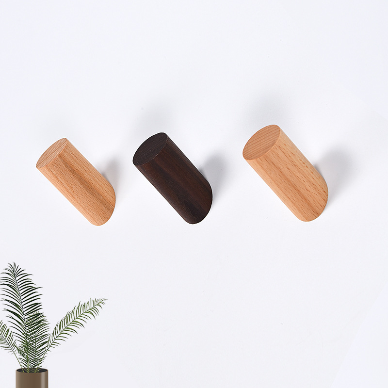 Wooden hook Nordic style hook door back porch wall hanging cloakroom load-bearing hook solid wood hook wholesale