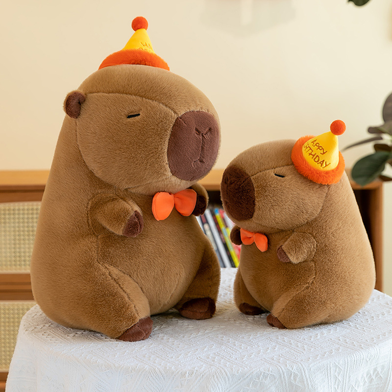 New Style Topper Hat Capybara Capibara Doll Doll Plush Toy Sofa Pillow Cyber Celebrity Birthday Gift Buwa