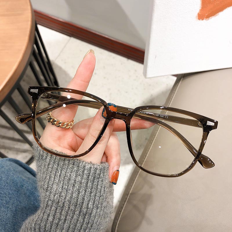 Small red book with large frame ultra light TR90 myopia frame rivet decoration can be equipped with power eye frame
