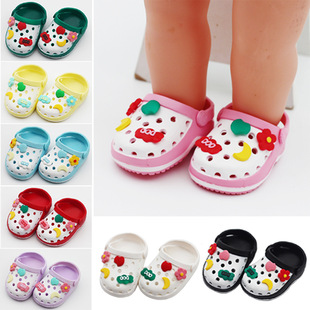 20cm cotton doll slippers 14-inch EXO Milu doll toy shoes beach shoes color matching hole shoes
