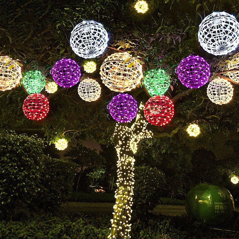 led rattan ball lights flashing lights string lights stars outdoor decorative lights waterproof tree lights landscape lighting layout small lights