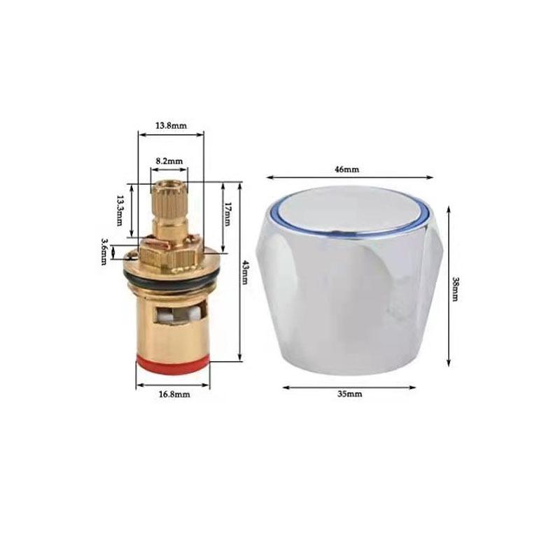 Faucet plumbing accessories plastic Diamond handwheel faucet ceramic valve core handle Red Blue Circle wheel repair