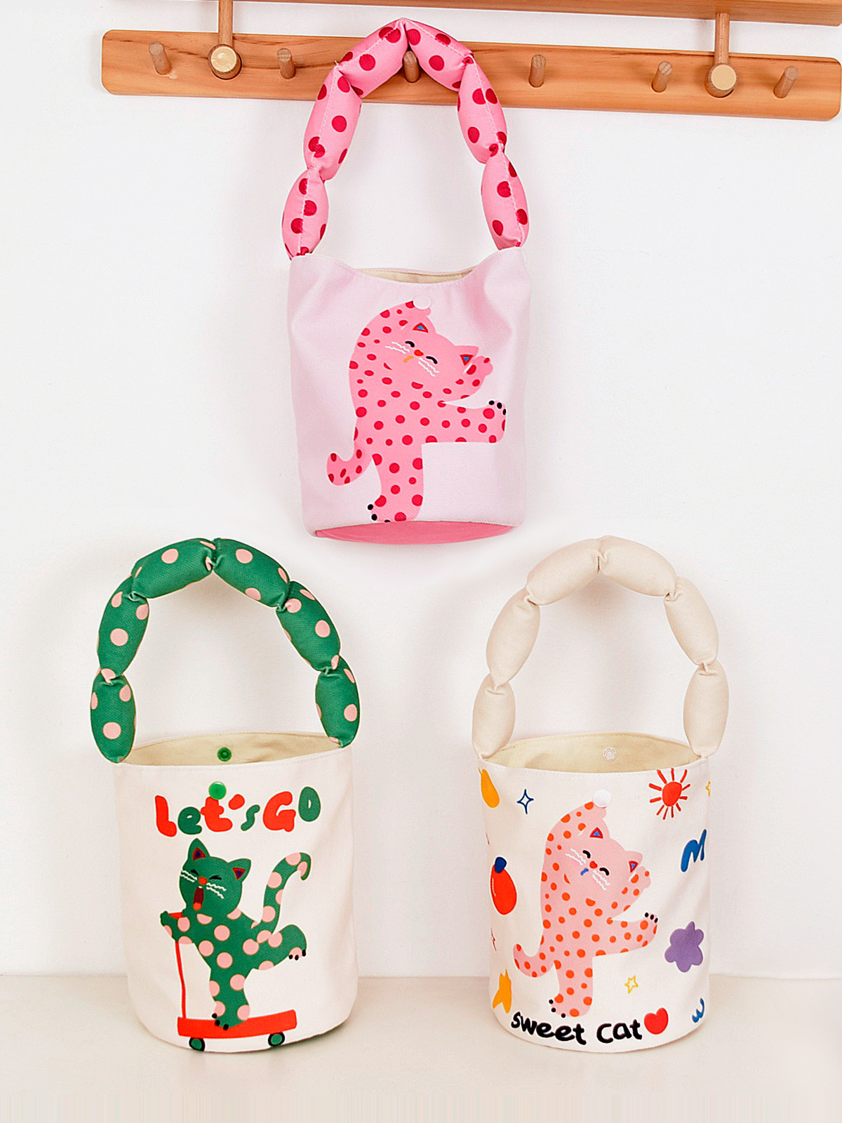 Autumn and Winter Cotton Shoulder Strap Bucket Bag Daughter Children's birthday gift kindergarten gift handbag cute lunch box bag
