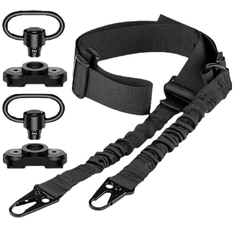 Tactical Gun Strap Ordinary Double-point Gun Rope Multi-functional Training Mission Telescopic Rope Adjustable Slant Strap Shoulder Strap