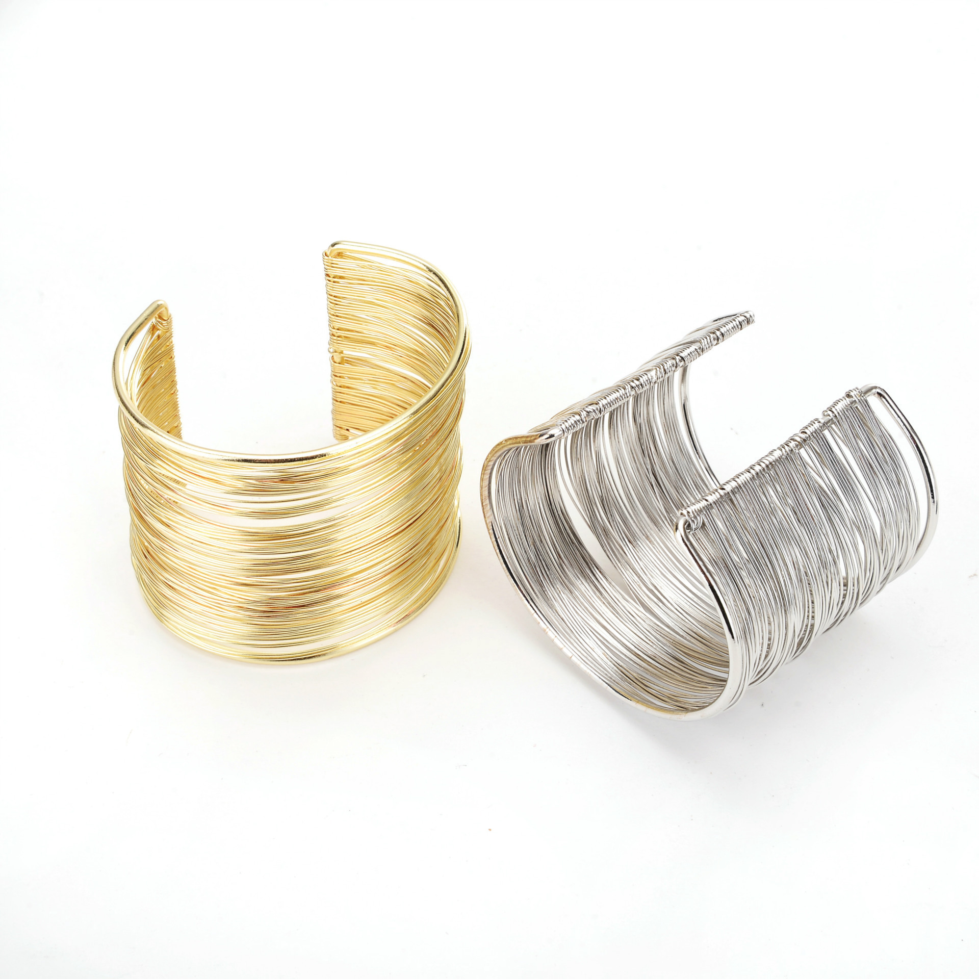 European and American jewelry fashion New exaggerated personality open wire bracelet factory direct a generation of hair