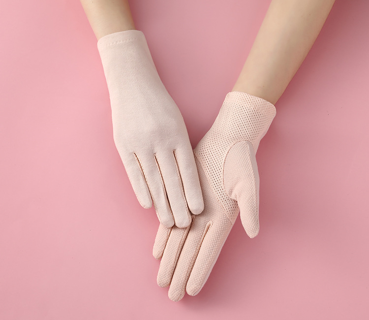 Guanti da guida con protezione solare, estivi, sottili, in cotone, resistenti ai raggi UV, traspiranti, antiscivolo, corti, per equitazione, all'aperto, per donne_voghion.com