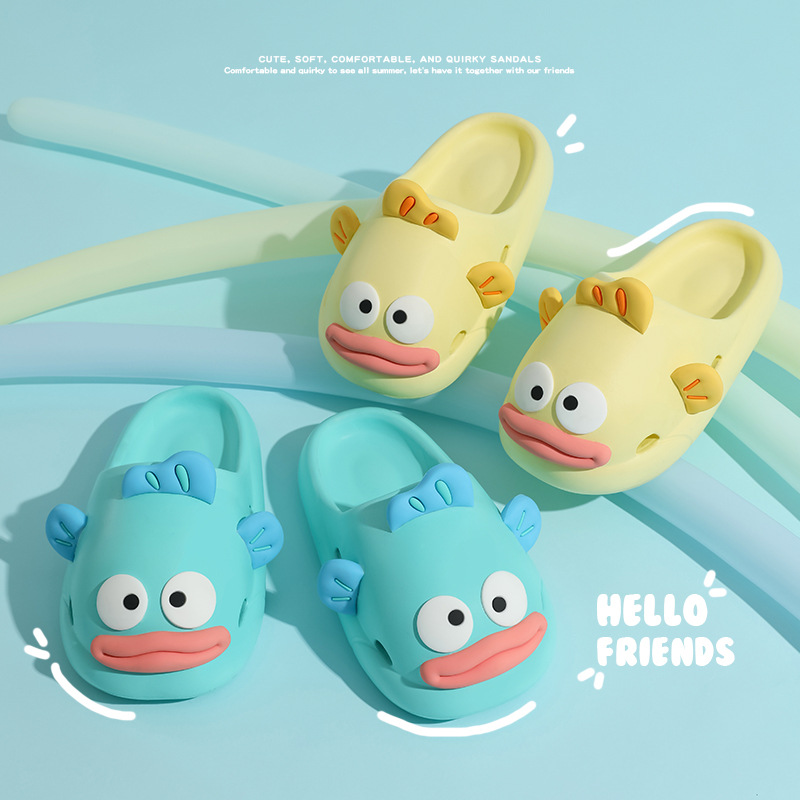 Clown Fish Slippers Women's Summer Baotou Cute Cartoon Indoor Thick-soled Non-slip Slippers Women's Summer Hole Shoes Home