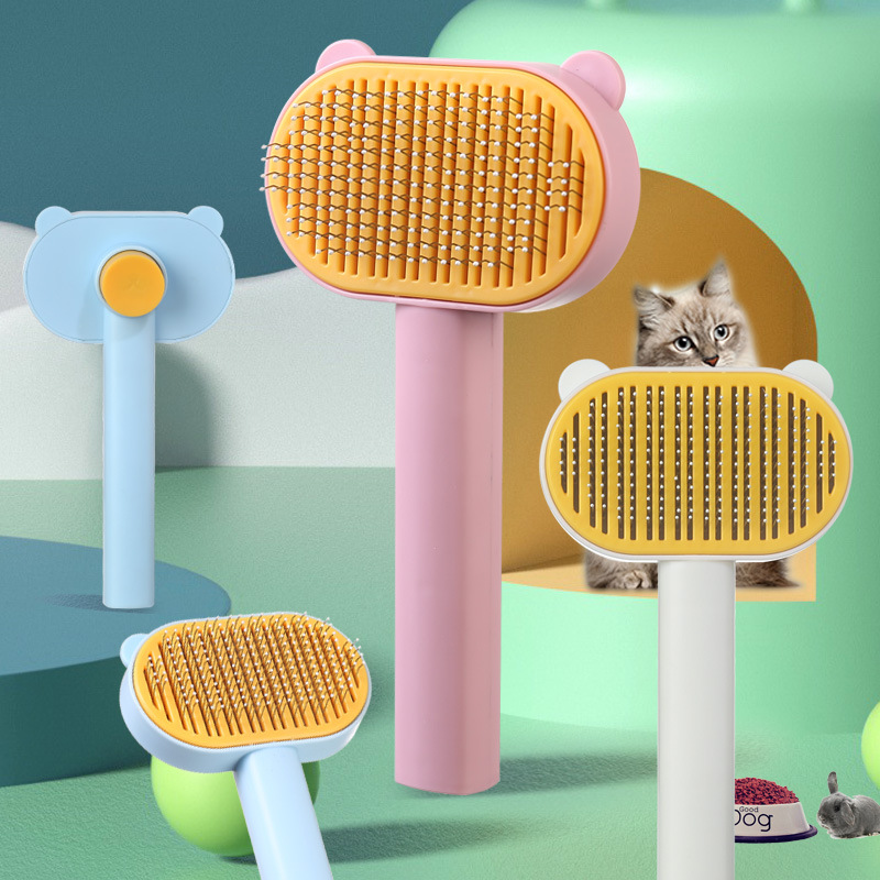 Pet comb long hair removal comb pet hair removal comb cat and dog hair removal beauty self-cleaning needle comb cat supplies