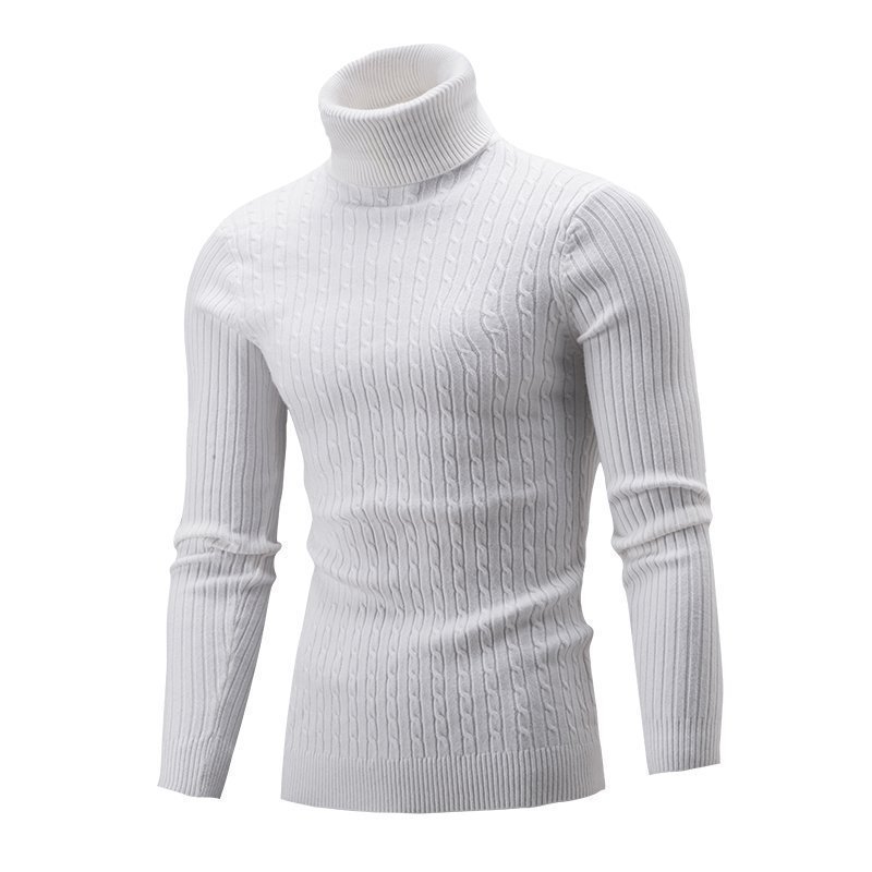 Amazon Turtleneck Turtleneck Sweater Men's European and American Autumn and Winter Slim-Fit Base Shirt Men's Twist Casual Sweater