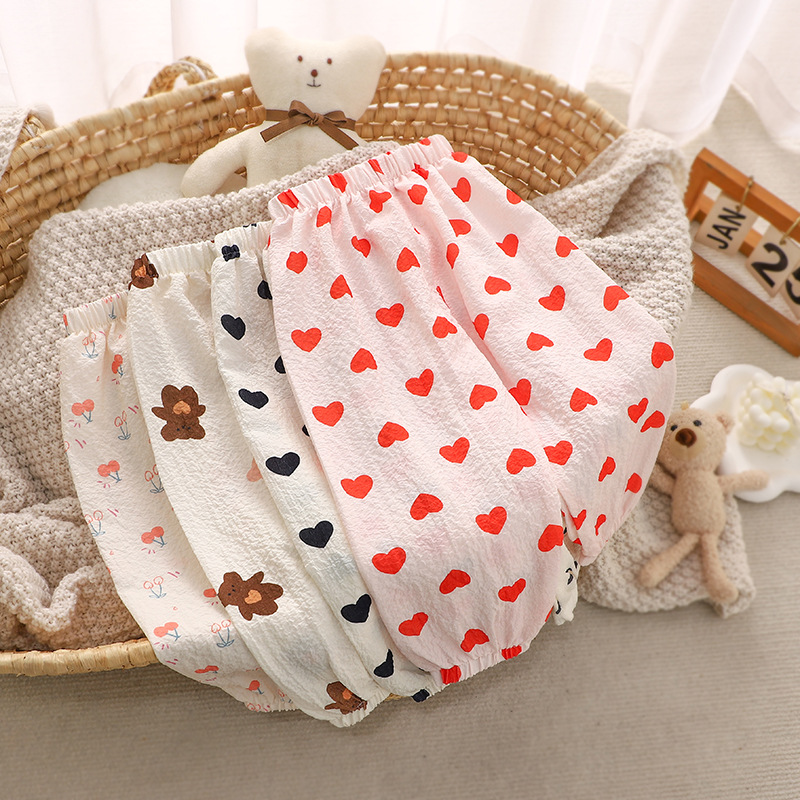 2023 Summer New Children's Korean-style Anti-mosquito Pants Boys and Girls Baby Casual Nine-point Breathable Sports Pants Children's Pants