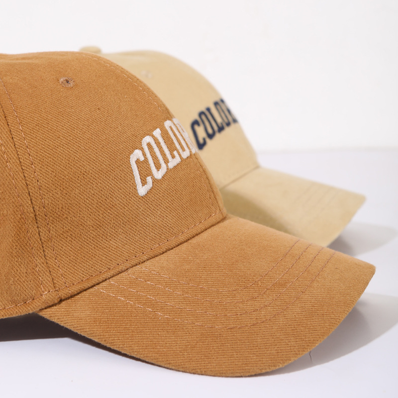 Coffee Deep Top Big Head Baseball Cap Women's Autumn and Winter All-match Embroidered Face Small Wide Corned Duck Tongue Hat Men's Trendy