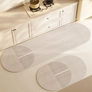 Simple style diatom mud floor mat kitchen absorbent floor mat non-slip floor mat household strip two-piece quick-drying soft