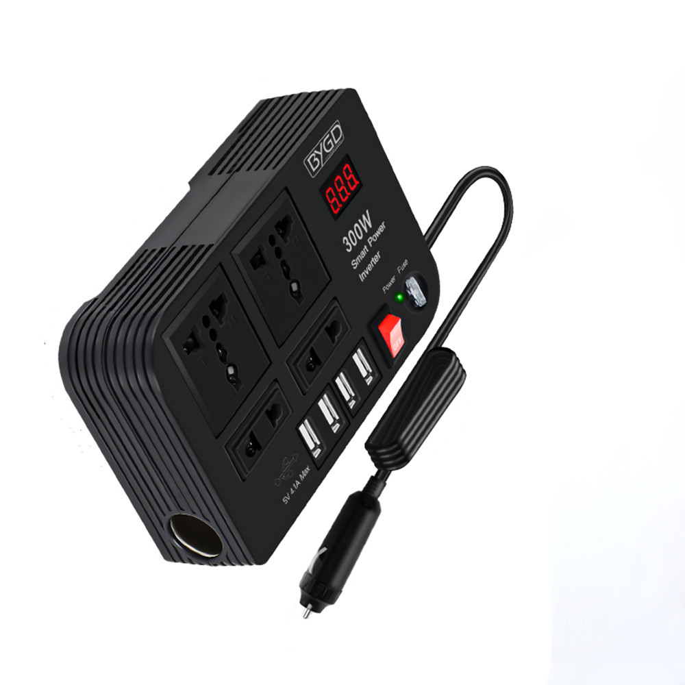 外贸汽车12V300W车载逆变器AC220V电源转换器车载电器逆变变压器