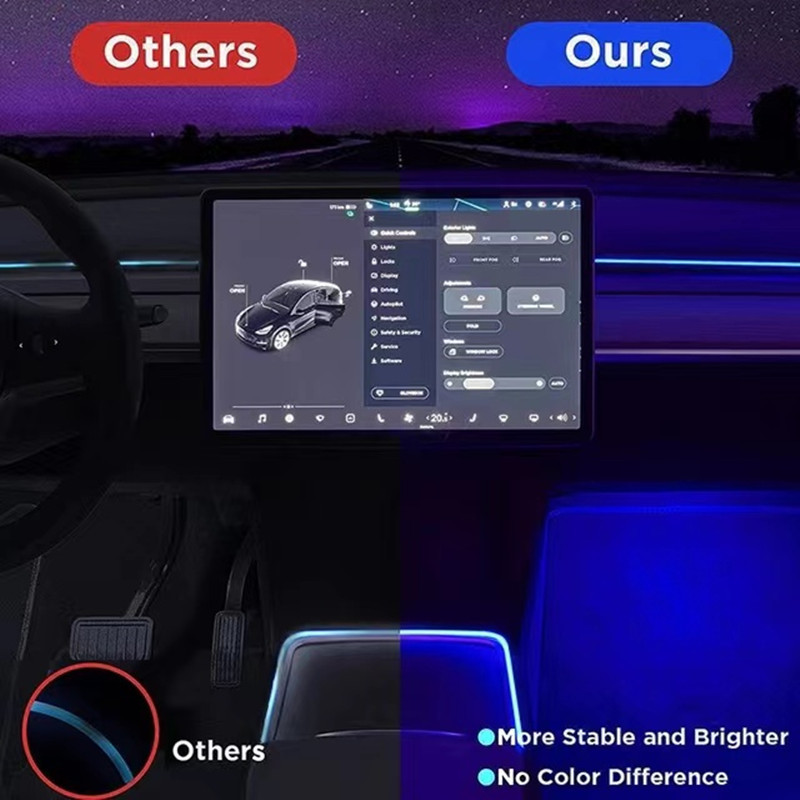 Applicable to Tesla Model3 Mercedes-Benz C- Class 2021 modified accessories car central control atmosphere lamp APP atmosphere lamp